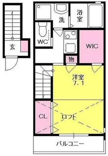 ワコーレヴィアーノ西宮甲子園口【202号室】の間取り