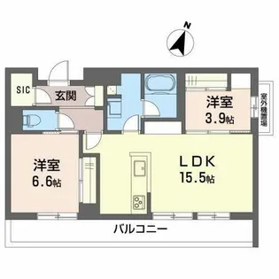 シャーメゾン 皐月【0202号室】の間取り