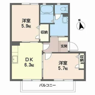 アーバヒルM【M202号室】の間取り