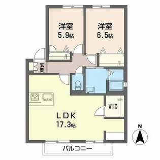 グローリータウン【A201号室】の間取り