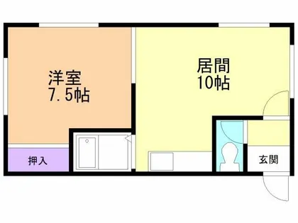 北町ハイツ1【A-2号室】の間取り