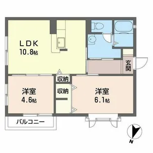 ハーモニー桂離宮【0201号室】の間取り