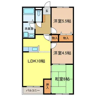 ウエストリバー【3階】の間取り