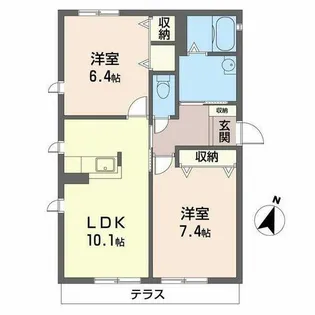 ハーモニー桂離宮【0102号室】の間取り
