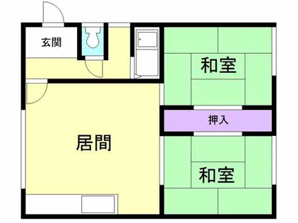高木美園アパート【2階】の間取り