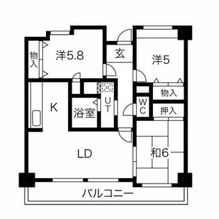 アエロポール伊丹【3階】の間取り