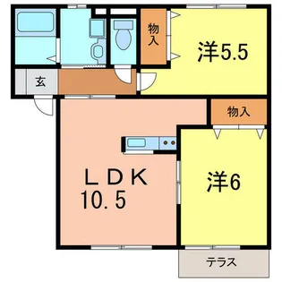 サンビレッヂさくらA棟【2階】の間取り