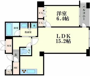 ディーグラフォート大阪N.YタワーHIGOBASHI【14階】の間取り