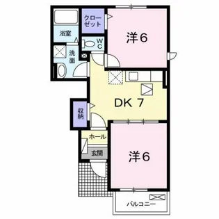 エール湯川B【1階】の間取り