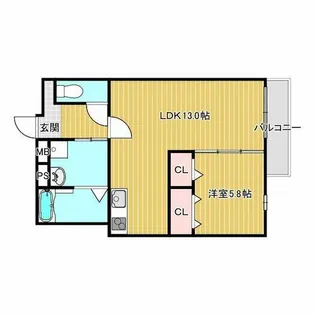フジパレス津門中央公園Ⅱ番館【201号室】の間取り