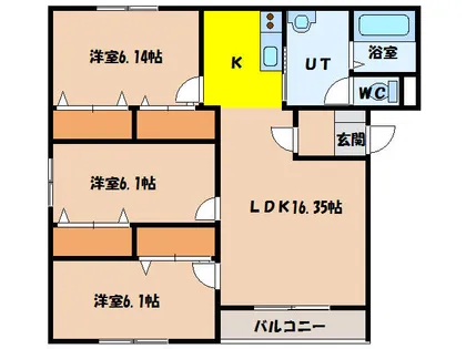 グランディスビューティー【302号室】の間取り