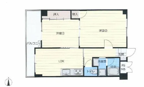 甲南第6東灘ハイム【311号室】の間取り