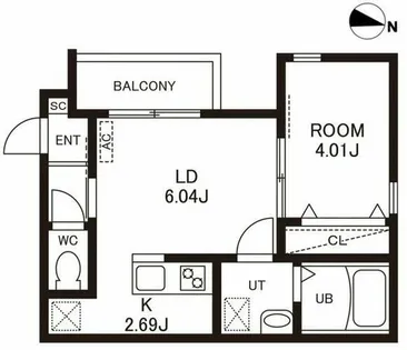Cherim竹下Ⅱ【3階】の間取り