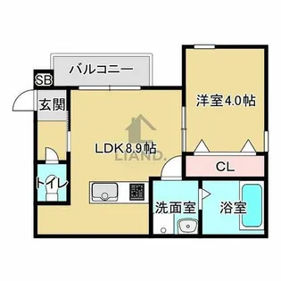 Cherim竹下Ⅱ【3階】の間取り