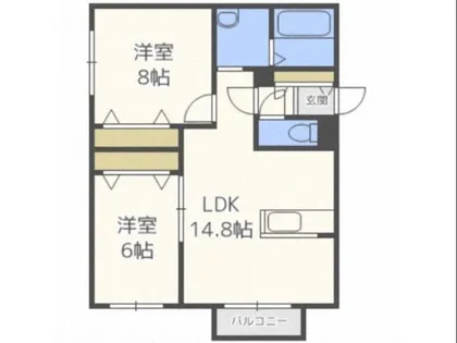 ジェルメ美園【4階】の間取り