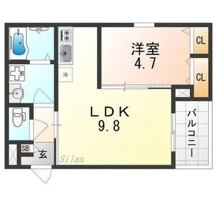 ジーメゾン和泉大宮ソル【2階】の間取り