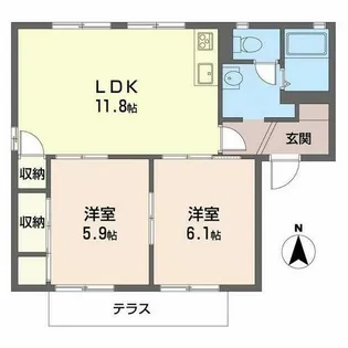 エクセレント桜ヶ丘【C101号室】の間取り