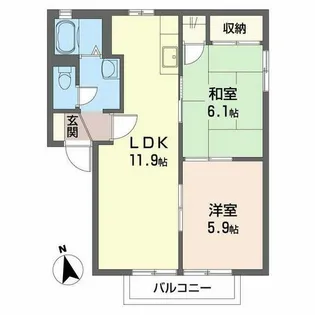 2LDKの間取り画像