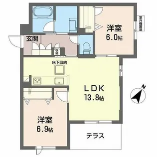 サンヴィアンテ長尾II【0103号室】の間取り