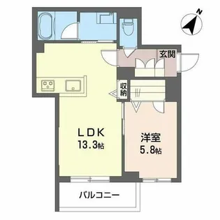 サンヴィアンテ長尾II【0201号室】の間取り