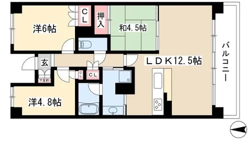 パークホームズ覚王山SOUTH【203号室】の間取り