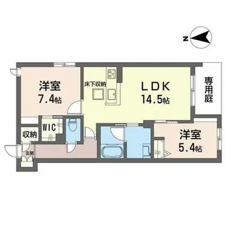 シャーメゾン フルリール【0102号室】の間取り
