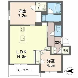 シャーメゾン フルリール【0201号室】の間取り