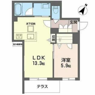 サンヴィアンテ長尾II【0101号室】の間取り