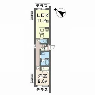 サンヴィアンテ長尾II【0102号室】の間取り