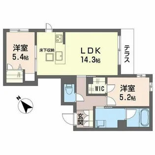 シャーメゾン アプリクス【1階】の間取り