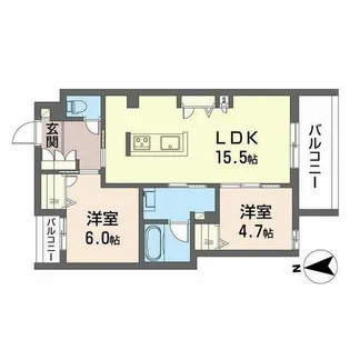 シャーメゾン フルリール【0203号室】の間取り
