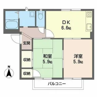 サニーハイツ二見【0202号室】の間取り