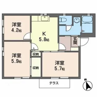 宝ハイツ8【1階】の間取り