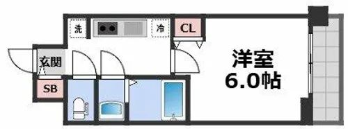 エスリード大阪エヴォルツ【2階】の間取り