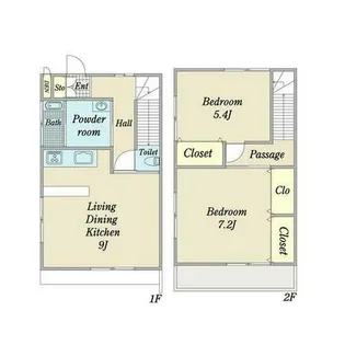 愛知県知立市八橋町池下【テラスハウス】の間取り