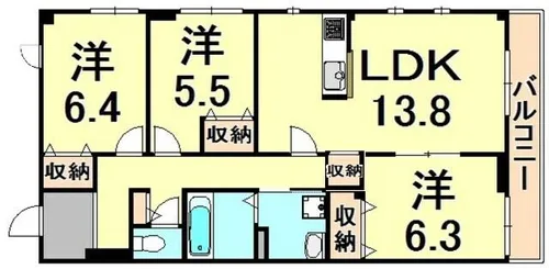 エフティー西宮北口A棟【2階】の間取り