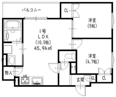 クリエオーレ田辺【2階】の間取り