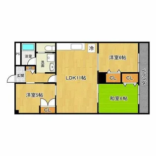 シャンボール東三国【8階】の間取り