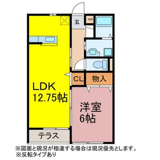ガーデンコートJUMELLE Ⅰ・Ⅱ【B102号室】の間取り