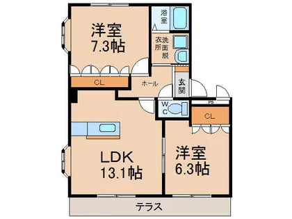 ルトゥール【1階】の間取り