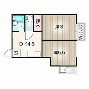 サンデンハイツ【3階】の間取り