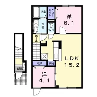 ベルアンジュ七重浜【202号室】の間取り