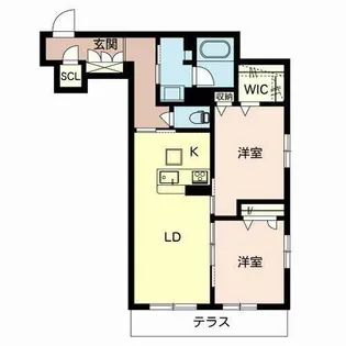 ヌークシオ 南久宝寺【0102号室】の間取り
