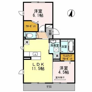 ガトーナふくだⅡ【2階】の間取り