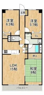 サンシティ泉ヶ丘【2階】の間取り