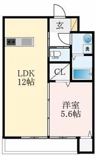 カサベルテ北花田Ⅲ【2階】の間取り