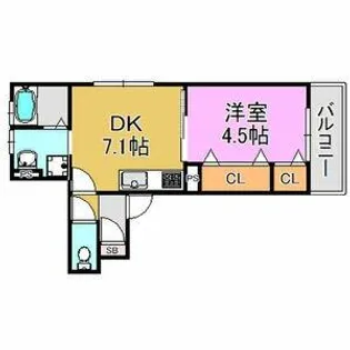 クリエオーレ福駅前【1階】の間取り