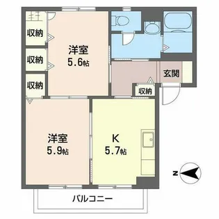 植村コート【0201号室】の間取り