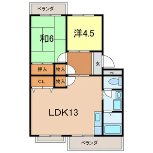 サニーホームズ横山【3階】の間取り