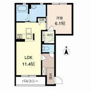 クレア大和八木【A103号室】の間取り